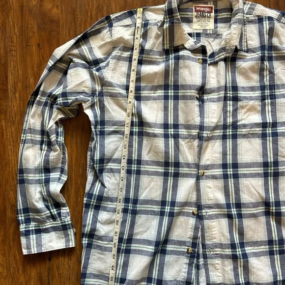 Wrangler Jeans CO. Button Up Shirt Men's Medium Long Sleeve Multi Plaid Cotton - Picture 5 of 7